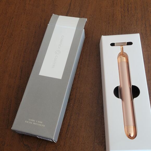Complex Culture Sonic T-Bar Facial Massager for Puffiness, Tension, Contour New - Picture 7 of 11